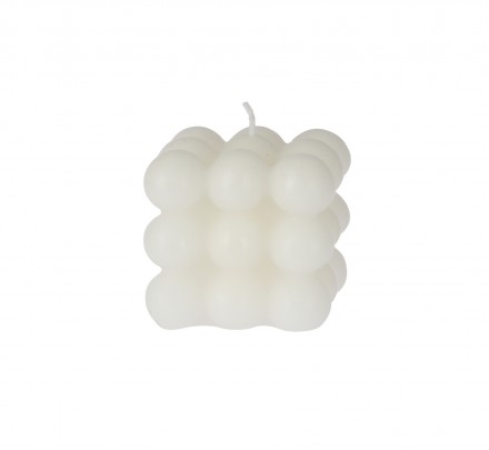Wax candle - white 6x6x5.5 cm