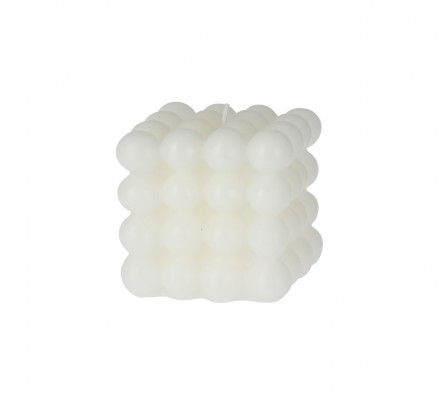 Wax candle - white 7,5х7,5х7,5 cm