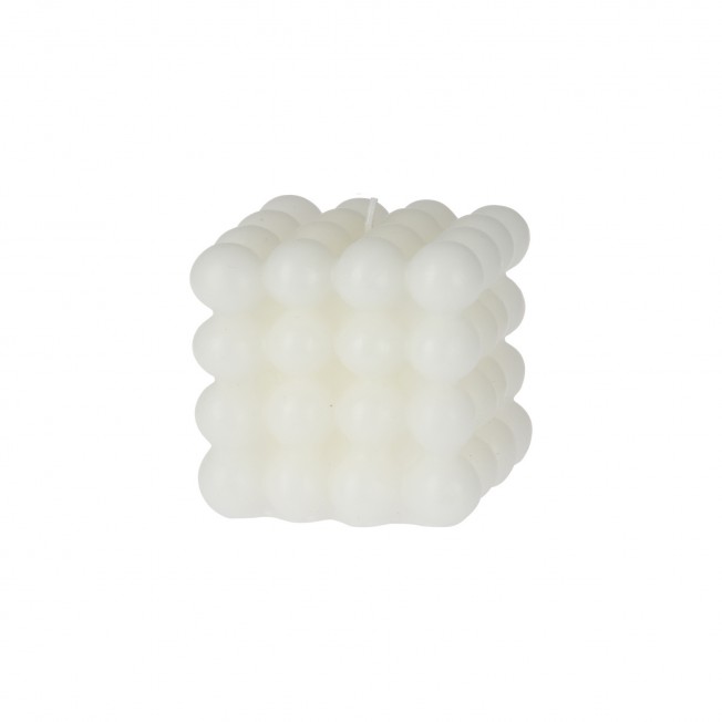 Wax candle - white 7,5х7,5х7,5 cm
