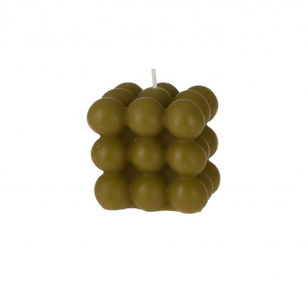 Wax candle - olive 6x6x5.5 cm