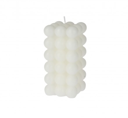 Wax candle - white 6х6х12 cm