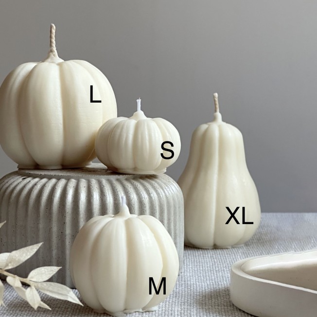 Свеча из воска - тыква белая Свеча из воска - тыква белая