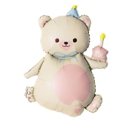 Ball Figure, Teddy Bear with Cupcake 39'' / 99 cm