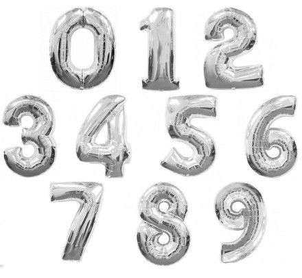 Foil numerals - silver